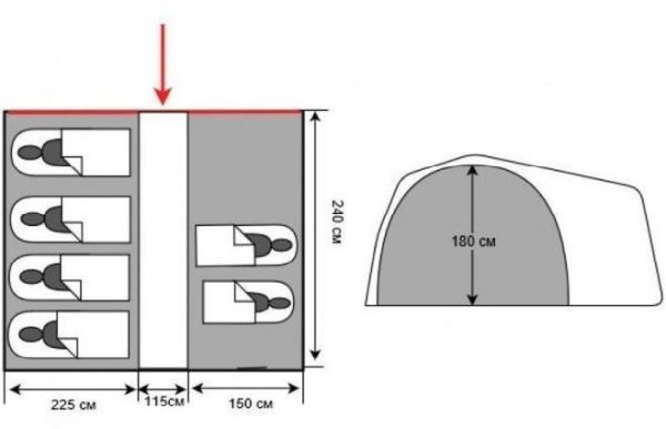 Палатка Coleman 1901 - 7-ми місна - Двокімнатна - Польща