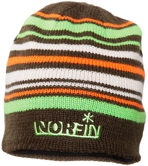 Шапка в'язана Norfin Frost BR - Коричнева в смужку