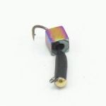 Мормышка Вольфрамовая Владимирская "Гвоздик с зеркальцем золото с кубиком хамелеон" - 2 мм - 0,5 г - Арт. 245