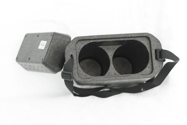 Сумка ізотермічна - 190х270х100 мм - 2 відсіки під 1 л пляшки - Пінопласт