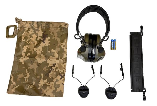 Активные тактические наушники 3M Peltor ComTac XPI с адаптером Peltor Comtac ARC Headband Conversion - С аудиовыходом для микрофона и рации