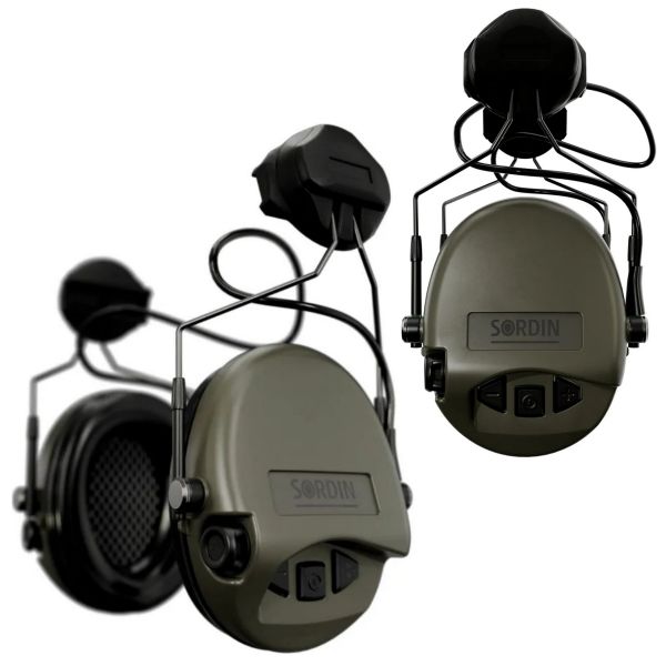 Активні тактичні навушники Sordin Supreme Pro-X Slim Green із кріпленням на шолом Sordin ARC rails