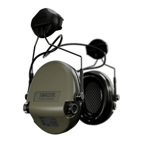 Активні тактичні навушники Sordin Supreme Pro-X Slim Green із кріпленням на шолом Sordin ARC rails