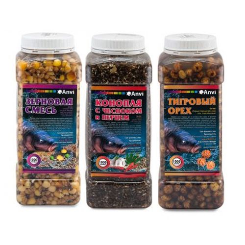 Зерновая смесь Anvi - Кукуруза/Конопля/Горох - 1 кг