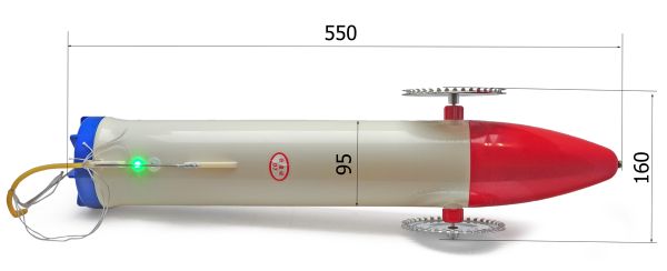 Торпеда для протягування мереж під льодом - З акумулятором та пультом керування