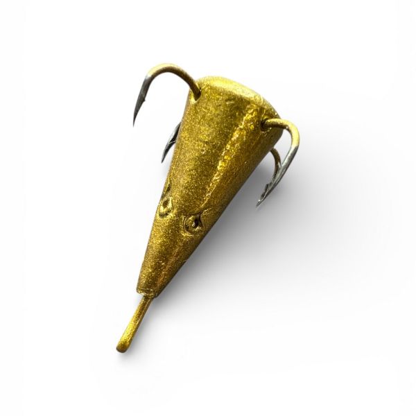 Блесна FRY Конус большой - 4 крючка - Золото - 20 шт/уп