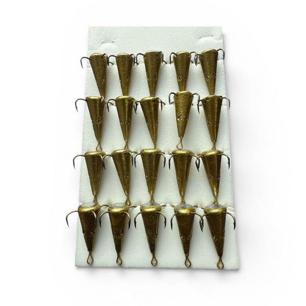Блешня FRY Конус малий - 4 гачки - Золото - 20 шт/уп