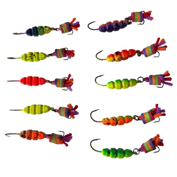 Блешня Лижа (Букар, личинка) - 1 гачок + трійник - 1 шт.