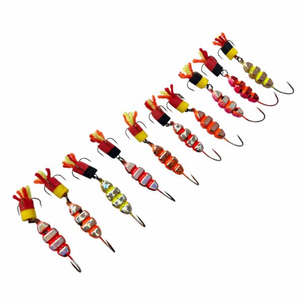 Блесна Лыжа (Букарь, личинка) - Голограмма - 1 крючок+ тройник - 1 шт.