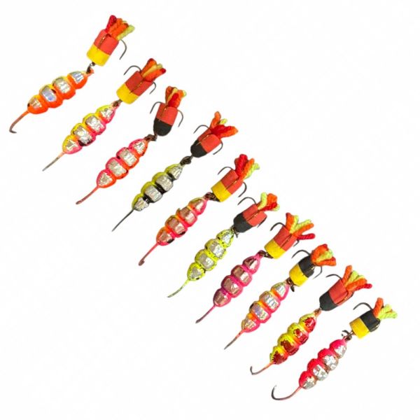 Блесна Лыжа (Букарь, личинка) - Голограмма - 1 крючок+ тройник - 1 шт.