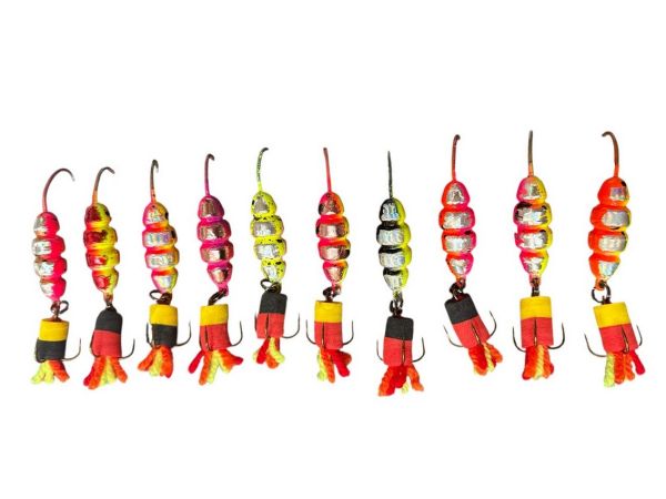 Блесна Лыжа (Букарь, личинка) - Голограмма - 1 крючок+ тройник - 1 шт.