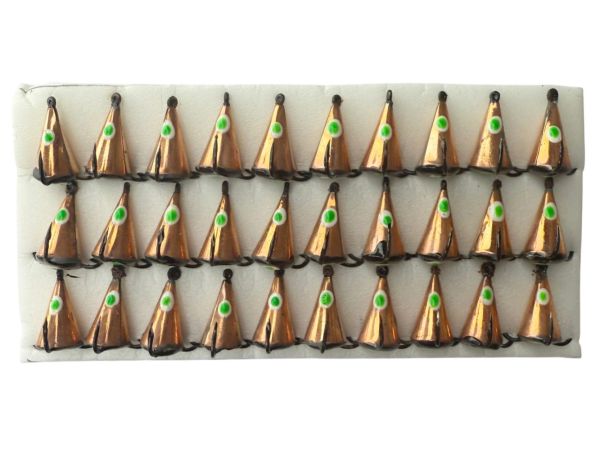 Блешня Парус Конус - Середній 5 г - 3 гачки - Вертикальна - 30 шт/уп - Мідь