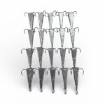 Блесна Пирамида FRY - 4 крючка - Серебро - 20 шт/уп