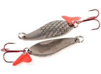 Блесна Spinnex Atom - Колеблющаяся - С чешуей - Чёрный никель