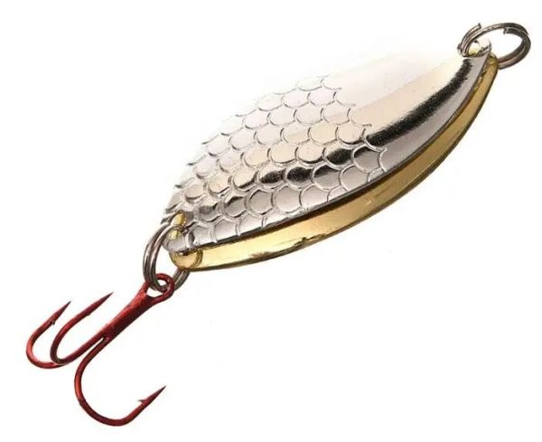 Блешня Spinnex Perch - Акустична, що коливається - З лускою - Золото/Срібло