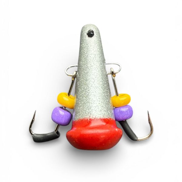 Блешня Яйця FRY Великі - Срібло/Червоний - 20 шт/уп