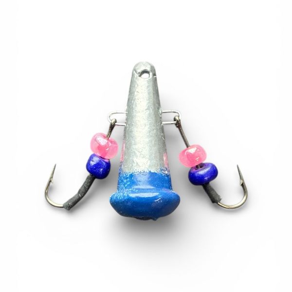 Блесна Яйца FRY Маленькие - Серебро/Синий - 20 шт/уп