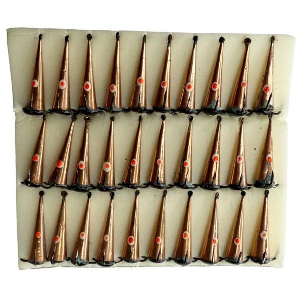 Блешня Парус Конус - Великий 8 г - 3 гачки - Вертикальна - 30 шт/уп - Мідь