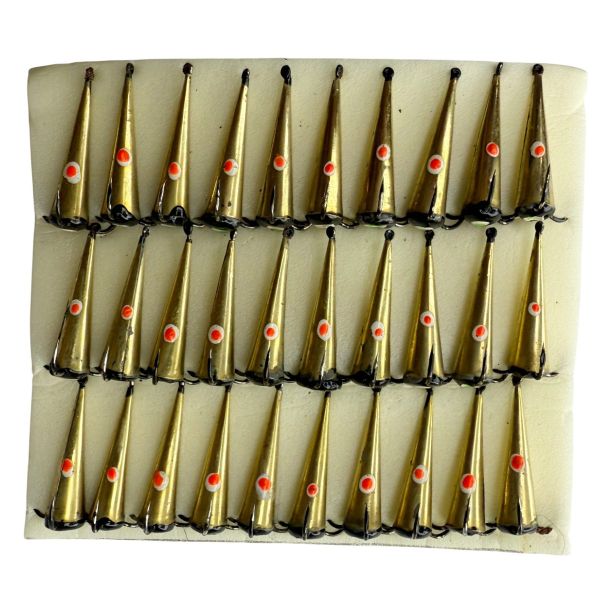 Блешня Парус Конус - Великий 8 г - 3 гачки - Вертикальна - 30 шт/уп - Золото