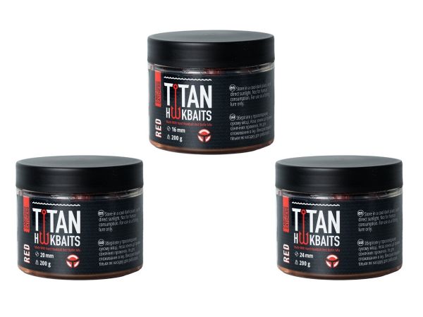 Бойлы Carp Catchers Craft Titan Hookbaits RED - Вареные - Тонущие - Насадочные