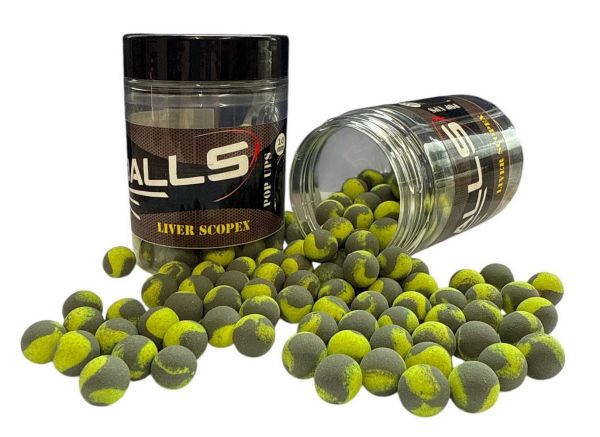 Бойли Carp Balls Pop Ups - 30 г - Плаваючі - Ø10 мм - Liver Scopex