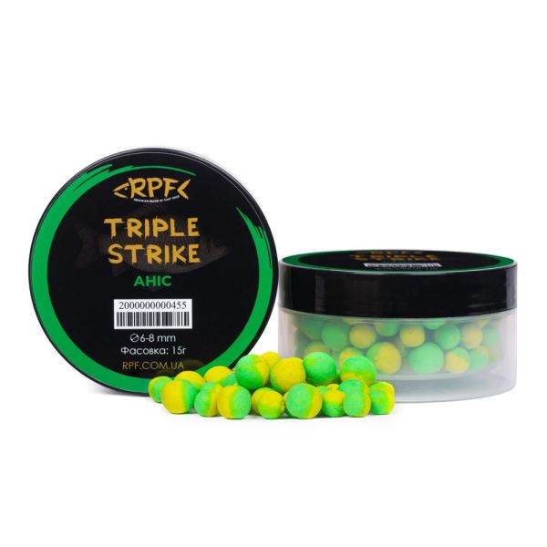 Бойлы RPF Поп-ап Triple Strike  Ø6-8 мм - Анис - Для ловли карася - Плавающие - 15 г