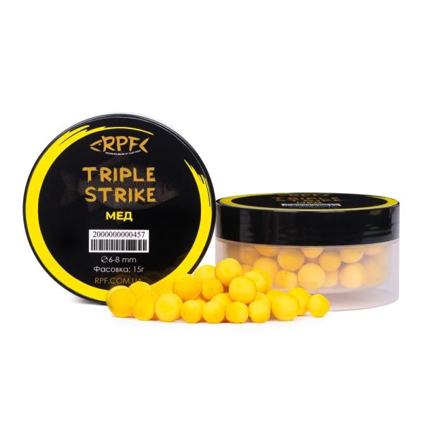 Бойли RPF Поп-ап Triple Strike Ø6-8 мм - Мед - Для лову карася - Плаваючі - 15 г
