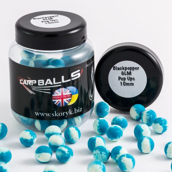 Бойли Carp Balls Pop Ups - 30 г - Плаваючі - Ø10 мм - GLM&Black Pepper (Мідії з чорним перцем)