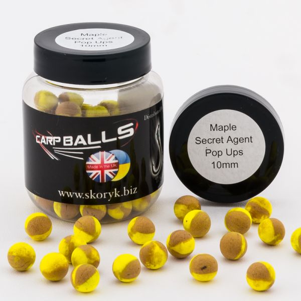 Бойли Carp Balls Pop Ups - 30 г - Плаваючі - Ø10 мм - Maple&Secret Agent (Клен із секретом)