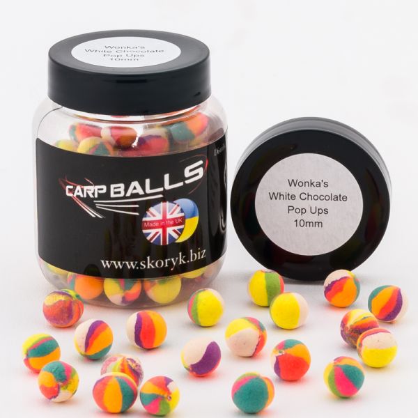 Бойлы Carp Balls Pop Ups - Wonka White Chocolate - Ø10 мм - 30 г - Плавающие