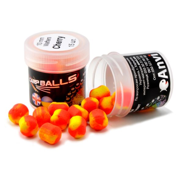 Бойли Carp Balls Wafters - Нейтральна плавучість - Ø10 мм - 15 шт/уп - Cherry (Вишня)
