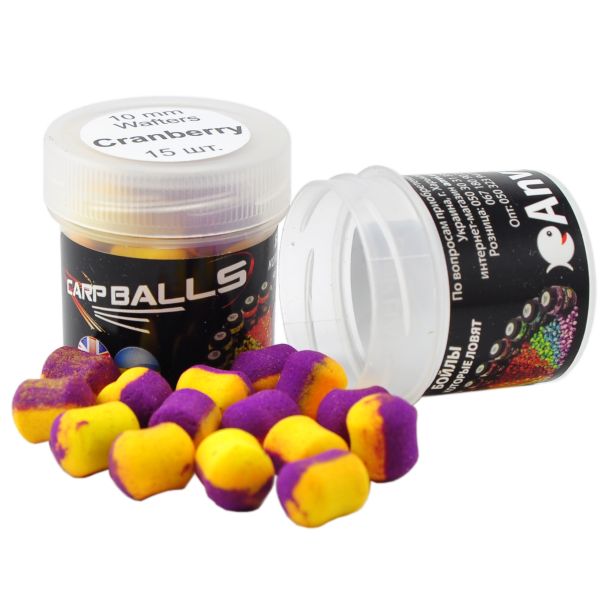 Бойли Carp Balls Wafters - Нейтральна плавучість - Ø10 мм - 15 шт/уп - Cranberry (Журавлина)