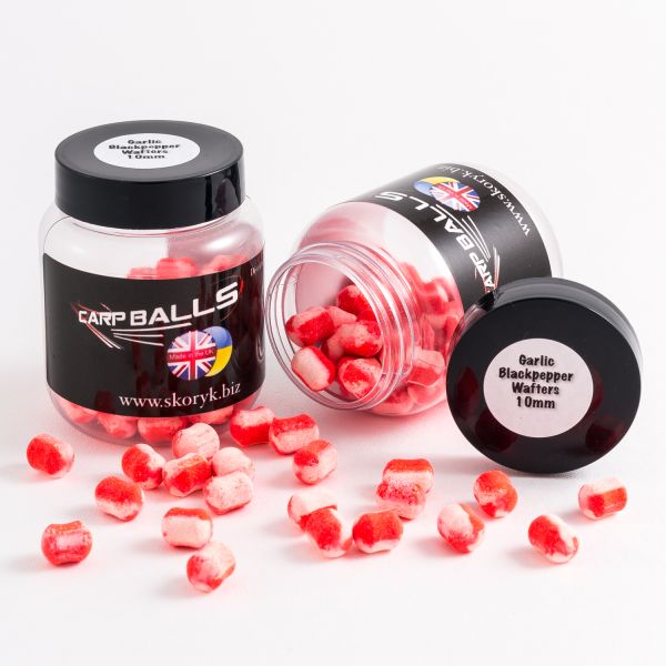 Бойли Carp Balls Wafters - Нейтральна плавучість - Ø10 мм - Garlic&Black Pepper (Часник та чорний перець)