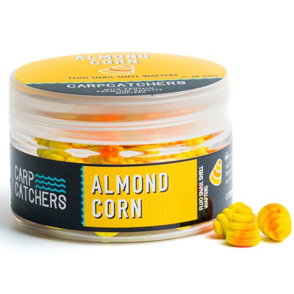 Бойли Carp Catchers - Almond Corn - Ø10 мм - Fluo Snail Shell Wafters - Двоколірні