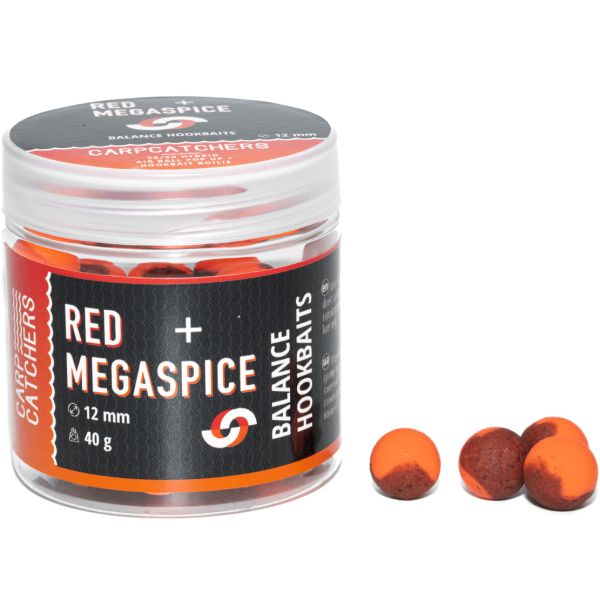 Бойли Carp Catchers Balance Hookbaits - Ø12 мм - Fluoro Orange&Dark Red - Red&Megaspice