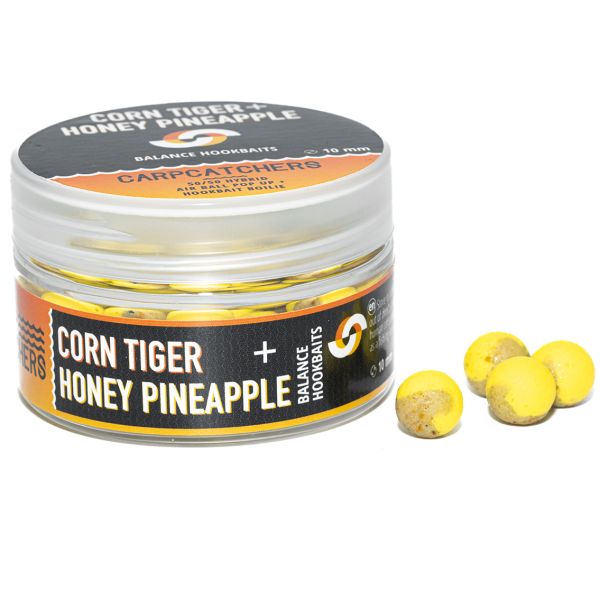 Бойли Carp Catchers Balance Hookbaits - Ø10 мм - Fluoro Yellow&Natural YB - Corn Tiger&Honey Pineapple