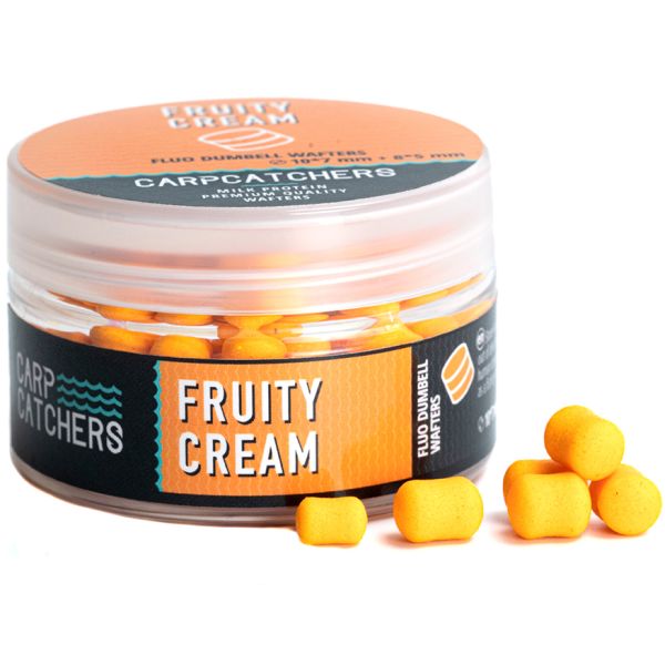 Бойли Carp Catchers - Fruity Cream - Fluo Dumbell Wafters 10*7 та 8*5 мм - Mix - Fluoro Light Orange - Плаваючі - Однотонні