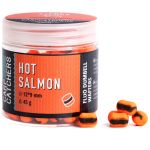 Бойлы Carp Catchers - Hot Salmon - Fluo Dumbell Wafters 12*9 мм -  Fluoro Orange & Black stripe - Плавающие - Двухцветные