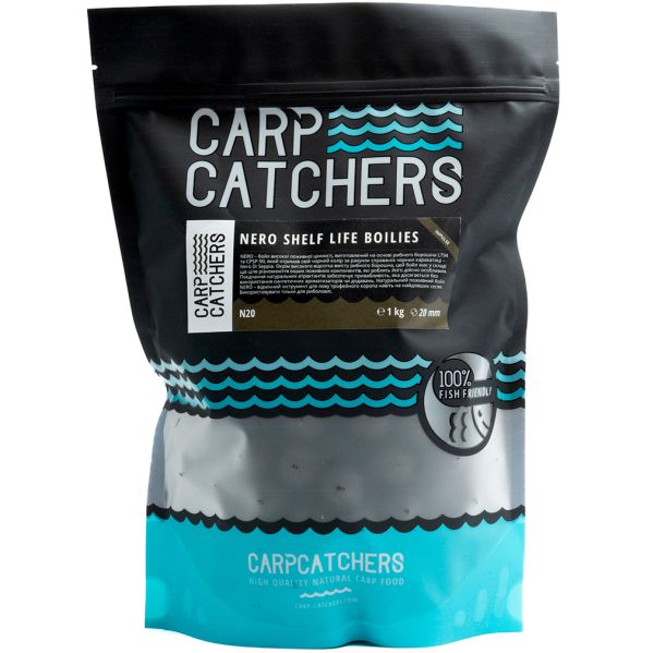 Бойли прикормочні варені, що тонуть Carp Catchers Impulse Shelf Life Boilies - NERO - 1 кг