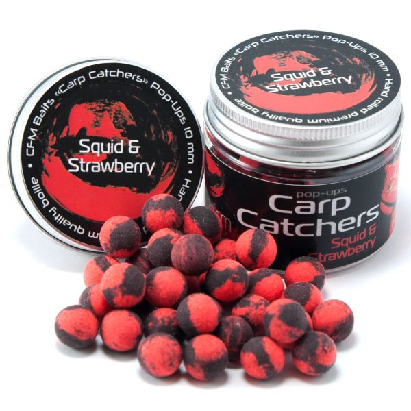 Бойли Carp Catchers Pop Ups - Плаваючі - Ø10 мм - 35 шт/уп - Squid and Strawberry