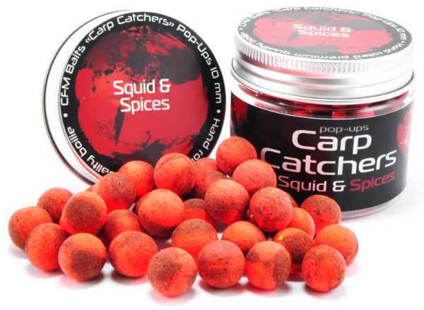 Бойлы Carp Catchers Pop Ups - Плавающие - Ø10 мм - 35 шт/уп - Squid Spices