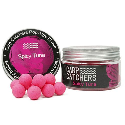 Бойли Carp Catchers Pop Ups - Плаваючі - Ø12 мм - 35 шт/уп - Spice Tuna - Флюоресцентний рожевий