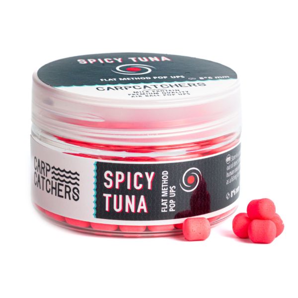 Бойли Carp Catchers Pop Ups дамбел - 8x6 мм - Spicy Tuna/Тунець та спеції - Flat Method