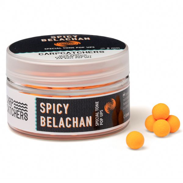 Бойлы Carp Catchers Pop Ups Special Tone - Плавающие - Ø8 мм - Light Fluoro Orange - Spicy Belachan