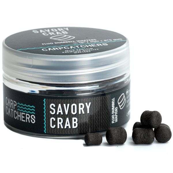 Бойли Carp Catchers - Savory Crab - Fluo Dumbell Wafters 10*7 та 8*5 мм - Mix - Black - Плаваючі - Однотонні