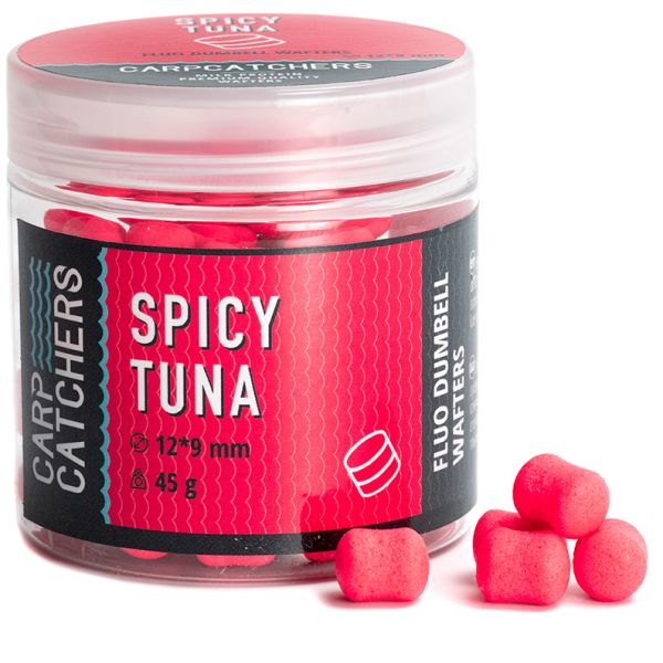 Бойли Carp Catchers - Spicy Tuna - Fluo Dumbell Wafters 12*9 мм - Fluoro Pink - Плаваючі - Однотонні