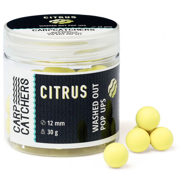 Бойли Carp Catchers Washed Out Pop Ups - Ø12 мм - 45-46 шт/уп - Вимитий жовтий - Citrus