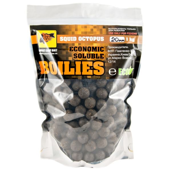 Бойли Carp Classic Baits - Economic Soluble - Ø20 мм - Що димлять - 1 кг - Squid Octopus