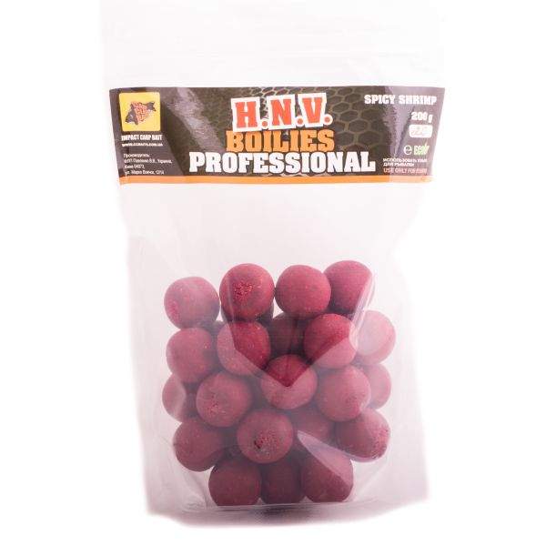 Бойли Carp Classic Baits - Professional Soluble - Ø20 мм - Димові - 200 г - Spicy Shrimp