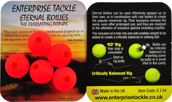 Бойлы Enterprise Tackle - Плавающие - Ø15 мм - 5 шт/уп - Fluoro Red